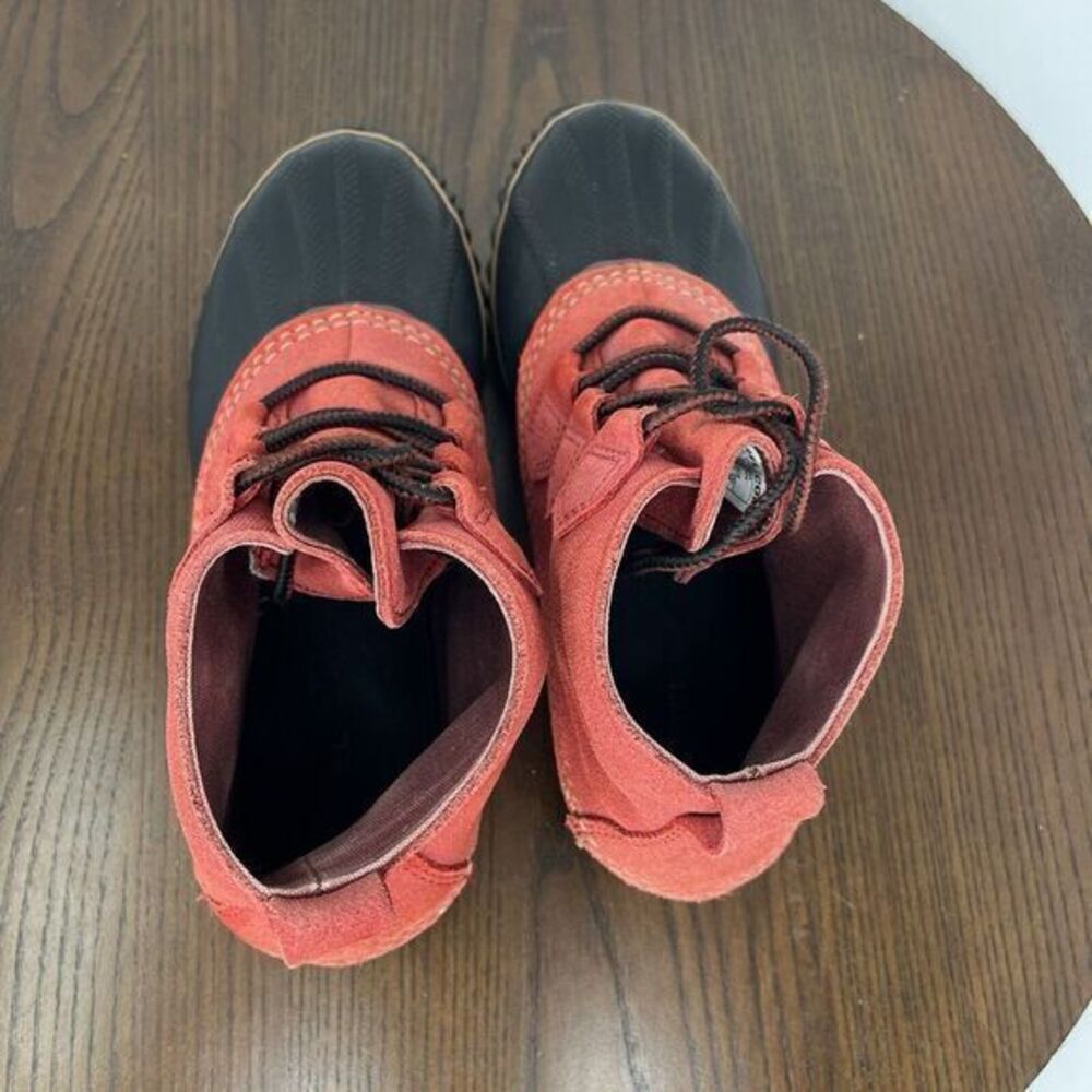 Sorel Out N About Plus Boot Womens Size 7 Red Black Leather Waterproof Duck Rain - Picture 11 of 16
